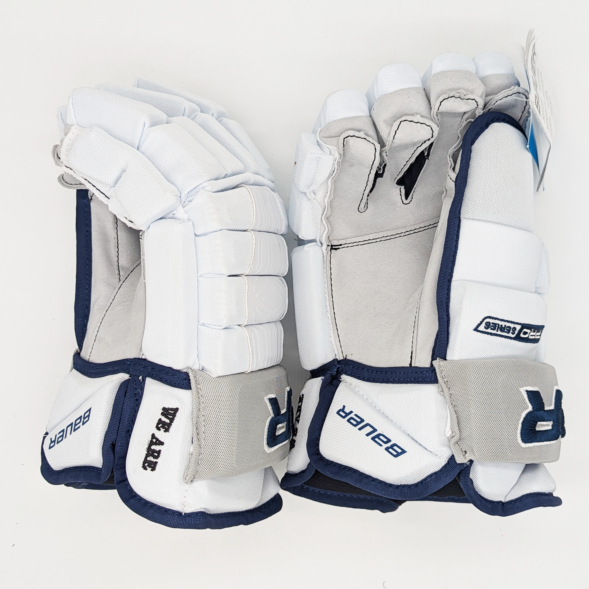 Bauer Pro Series - Gants NCAA Pro Stock (blanc/bleu marine)